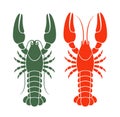 Crayfish set. Isolated crayfish on white background Royalty Free Stock Photo