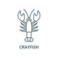 Crayfish vector line icon, linear concept, outline sign, symbol