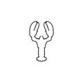 Crayfish thin line icon. Crayfish linear outline icon