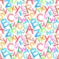 Crayon alphabet seamless Royalty Free Stock Photo