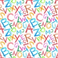 Crayon alphabet seamless