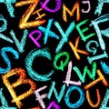 Crayon alphabet seamless Royalty Free Stock Photo