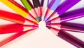 Crayon,Back to school, education concept.group of colored pencils lie in a circle Royalty Free Stock Photo