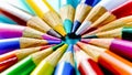 Crayon,Back to school, education concept.group of colored pencils lie in a circle Royalty Free Stock Photo