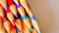 Crayon,Back to school, education concept.group of colored pencils lie in a circle Royalty Free Stock Photo