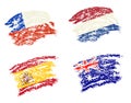 Crayon draw of group B worldcup soccer 2014 country flags