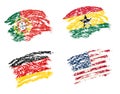 Crayon draw of group G worldcup soccer 2014 country flags