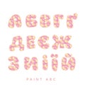 Crayon drawn paint style lettering kit.