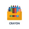 Crayon flat icon style design illustration on white background