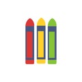 Crayon icon design, wax pencil for drawing, flat illustration design