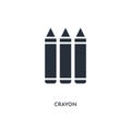 Crayon icon. simple element illustration. isolated trendy filled crayon icon on white background. can be used for web, mobile, ui Royalty Free Stock Photo