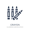 Crayon icon. Trendy flat vector Crayon icon on white background