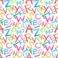 Crayon letters seamless Royalty Free Stock Photo