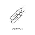 Crayon linear icon. Modern outline Crayon logo concept on white