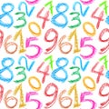 Crayon numbers seamless Royalty Free Stock Photo