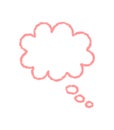 Crayon Outline Thought Bubble Cloud Icon Royalty Free Stock Photo