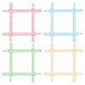 Crayon pencils blank frames set