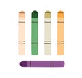 Crayon sticks of different color. Chalk pencils set of various colour. Dry paints for drawing, craft. Wax oil pastels Royalty Free Stock Photo