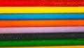 Crayon tips close-up. Shallow depth of field for dreamy impressional feel. Rainbow crayons