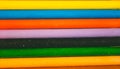 Crayon tips close-up. Shallow depth of field for dreamy impressional feel. Rainbow crayons