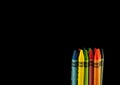 Crayons on Black Royalty Free Stock Photo