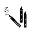 Crayons black glyph icon Royalty Free Stock Photo