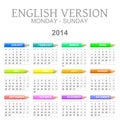 2014 crayons calendar english version mon Ã¯Â¿Â½ sun