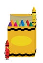 Crayons characters on box Royalty Free Stock Photo