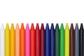Crayons for children in a row with copyspace