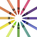 Crayons In A Circle Royalty Free Stock Photo