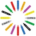 Crayons in a circle Royalty Free Stock Photo