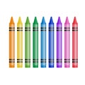 Crayons, collection of colorful wax pencils Royalty Free Stock Photo