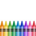 Crayons, collection of colorful wax pencils Royalty Free Stock Photo