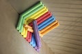 Crayons of colored crayons. Beautiful life concept.Colors of rainbow. Royalty Free Stock Photo