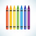 Crayons. Colorful wax pencils collection. Isolated vector illust