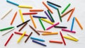 Of the crayons contrasts with the plain background emphasizing the vibrant Royalty Free Stock Photo