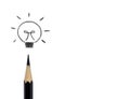 Crayons drawing light bulb, business idea concept