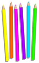 Crayons Fluorescent Highlighter Pencils Royalty Free Stock Photo