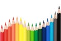 Crayons forming a wave Royalty Free Stock Photo