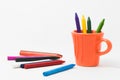 Crayons full color with small cup for the child