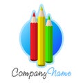 Crayons icon and logo design