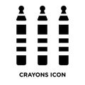 Crayons icon vector isolated on white background, logo concept o