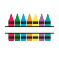 Crayons icon on white background. crayons collection sign