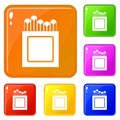 Crayons icons set vector color Royalty Free Stock Photo