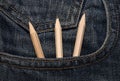 Pencils in a jeans pocket Royalty Free Stock Photo