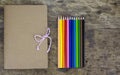 Crayons and notebooks Royalty Free Stock Photo