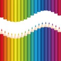 Crayons Rainbow Colored Pencils Wave Seamless