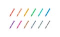 Crayons rainbow icon set. Wax pencils illustration symbol. Sign colorful pencils vector Royalty Free Stock Photo