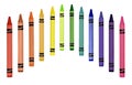 Crayons in a row Royalty Free Stock Photo