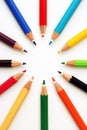 Crayons in various colors. Drawing crayons. Royalty Free Stock Photo